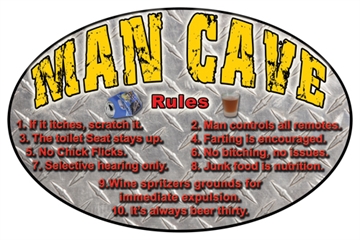 Picture of RIVER'S EDGE GIFTS SIGN 12"x17" "MANCAVE RULES" 1527