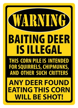 Picture of RIVER'S EDGE GIFTS SIGN 12"x17" "WARNING-BAITING DEER" 1488