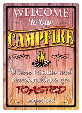Picture of RIVER'S EDGE GIFTS EDGE SIGN 12"x17" "WELCOME TO OUR CAMPFIRE" 1492