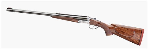 Picture of Rizzini USA 7001500 Rhino Express 500 Nitro Express 2rd 26" Gloss Blued 26" Chrome-Lined Barrel Coin Anodized Silver Engraved Steel Oiled Turkish Walnut Ambidextrous Hand 810150022
