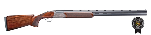 Picture of Rizzini USA 670112 Venus Ladies Sporter Compact 12 Gauge Break Open 2.75" 2rd 30" Gloss Blued Vent Rib Barrel, Coin Anodized Silver Engraved Steel Receiver, Fixed w/Pistol Grip Turkish Walnut Stock 47011230