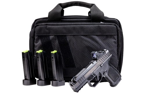 Picture of Rost Martin RM1C Comp Handgun Bundle 9mm Luger 15rd(1)&17(3) Magazines 4" Barrel Black Viridian Red Dot Pistol Case RM1CBLKOSP(COMP)SPL
