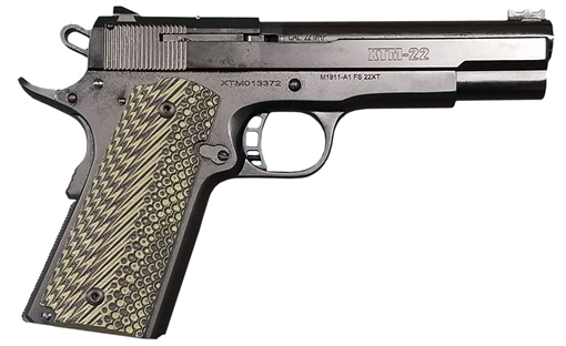 Picture of Rock Island XT Magnum 22 MAG 14+1 5" Bull Barrel, Exclusive Black Armor Cerakote Barrel/Frame w/Beavertail/Serrated Slide, Skeltonized Trigger, Green G10 Grip, Grip Safety 56794