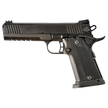 Picture of Rock Island Tac Ultra FSHC 9mm Luger Caliber with 5" Barrel, 17+1 Capacity, Overall Black Parkerized Finish Steel, Picatinny Rail/Beavertail Frame, Serrated Slide & Black G10 Grip 51679