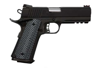 Picture of Armscor Tac Ultra, 1911, Semi-automatic, Metal Frame Pistol, Commander Size, 10MM, 4.25" Barrel, Parkerized Finish, Black, G10 Grips, Adjustable Sights, Ambidextrous Safety, 8 Rounds, 1 Magazine 51994