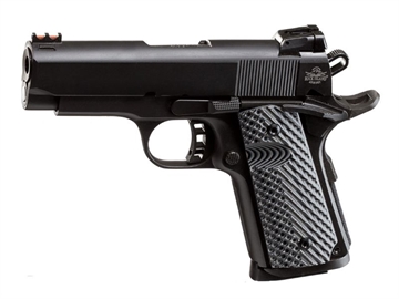 Picture of Rock Island Rock Ultra CS-L 45 ACP Caliber with 3.60" Barrel, 7+1 Capacity, Black Anodized Finish Aluminum Beavertail Frame, Serrated Black Parkerized Steel Slide & Black/Gray G10 Grip 51585