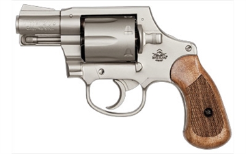 Picture of Rock Island M206 Small Frame 38 Special 6 Shot, 2" Matte Nickel Steel Barrel, Cylinder & Frame, Checkered Wood Grip, Transfer Bar Safety, Concealed Hammer 51289