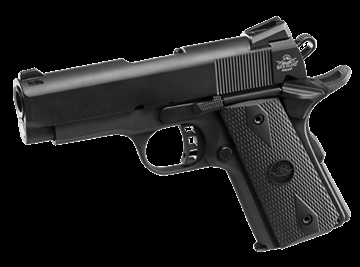 Picture of Armscor Rock Standard CS, 1911, Semi-automatic, Metal Frame Pistol, Officer Size, 45ACP, 3.5" Barrel, Steel, Parkerized Finish, Black, Rubber Grips, Fixed Sights, 7 Rounds, 1 Magazine 51429