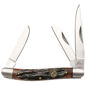 Picture of Roper Knives Stockman Chaparral Series Pocket Knife 3 Blades 2-1/2" Brown Bone RP0001CBB