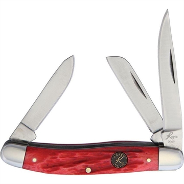 Picture of Roper Knives Stockman Chaparral Series Pocket Knife 3 Blades 2-1/2" Red Bone RP0001CRB