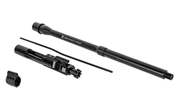 Picture of Rosco Manufacturing Bloodline, Saucepack, Barrel, 556NATO, 16", Mid Length Gas System, Fits AR-15, Nitride Finish, Black, Includes Bolt Carrier Group, Gas Tube and Non Adjustable Gas Block GB-001 SP-BL-16-556-BCG-GTM-N