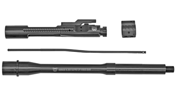 Picture of Rosco Manufacturing Bloodline, Saucepack, Barrel, 556NATO, 14.5", Mid Length Gas System, Fits AR-15, Nitride Finish, Black, Includes Bolt Carrier Group, Gas Tube and Non Adjustable Gas Block NGB-001 SP-BL-145-556-BCG-GTM-