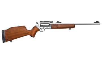 Picture of Rossi Circuit Judge 45 Colt (LC) Caliber or 410 Gauge with 5rd Capacity, 18.50" Barrel, Polished Stainless Metal Finish & Hardwood Monte Carlo Stock Right Hand (Full Size) SCJ4510SS