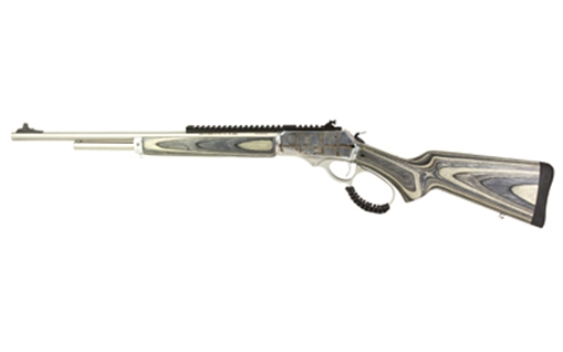 Picture of Rossi R95, TALO Edition Engraved Deer, Lever Action Rifle, 30-30 Winchester, 20" Barrel, Stainless Steel Finish, Silver, Laminated Wood Stock, Rear Peep Sights, 5 Rounds 953030209LW-EN1
