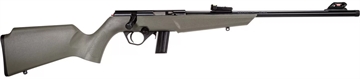 Picture of Rossi RB22, Bolt Action Rifle, 22LR, 16" Threaded Barrel, 1/2x28, Matte Finish, Black, Olive Drab Green Synthetic Stock, Compact, Adjustable Fiber Optic Sights, 10 Rounds, 1 Magazine RB22L1611OD