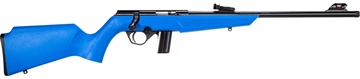 Picture of Rossi RB22, Bolt Action Rifle, 22LR, 16" Threaded Barrel, 1/2x28, Matte Finish, Black, Blue Synthetic Stock, Compact, Adjustable Fiber Optic Sights, 10 Rounds, 1 Magazine RB22L1611BL