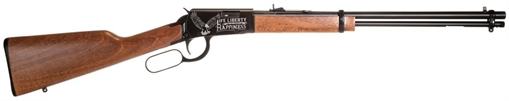Picture of Rossi Rio Bravo Full Size 22 LR 15+1 18" Polished Black Steel Barrel, Polished Black w/July 4 Eagle Engraving Aluminum Receiver, Fixed German Beechwood Wood Stock RL22181WDEN19
