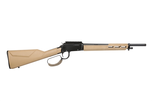 Picture of Rossi Rio Bravo Tactical 22 LR 10+1 16.50" Polished Black Oxide Steel Threaded Barrel, Picatinny Rail Matte Black Aluminum Receiver, Fixed Flat Dark Earth Synthetic Stock RL22161STFDE