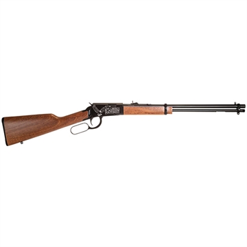 Picture of Rossi Rio Bravo Full Size, Lever Action 22 WMR 12+1, 20" Polished Black Steel Barrel, Polished Black w/July 4 Eagle Engraving Steel Receiver, German Fixed Beechwood Stock, Right Hand RL22W201WDEN19