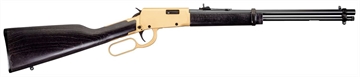 Picture of Rossi RL22181WD-GLD2 Rio Bravo 22 LR 15+1 18" Polished Black Barrel, Gold Finish Rec, Black Hardwood Stock RL22181WD-GLD2 RL22181WDGLD2