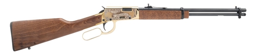 Picture of Rossi Rio Bravo, Wild Bill Hickok, Lever Action, 22LR, 18" Barrel, Engraved PVD Gold Receiver, Blued Barrel, Wood Stock, Adjustable Sights, 15 Rounds RL22181WD-GWBH