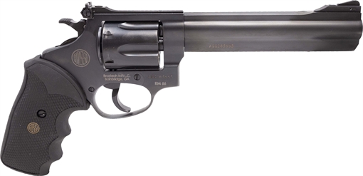 Picture of Rossi 2RM661 RM66 Medium Frame 38 Special +P/357 Mag 6 Shot, 6" Black Stainless Steel Barrel, Cylinder & Frame, Black Textured Rubber Grip, Hammer Block Safety, Exposed Hammer 2-RM661