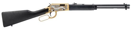 Picture of Rossi Rossi Rio Bravo Ronald Reagan Rifle 22 lr 18 in. BLK Stock Engraved PVD Gold 15 rd RL22181WD-GLD2RR