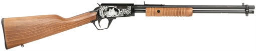 Picture of Rossi Gallery Full Size 22 LR 15+1, 18" Polished Black Steel Barrel Polished Black w/Father And Son Hunting Scene Engraving Steel Receiver, Hardwood Fixed Stock, Right Hand RP22181WDEN16