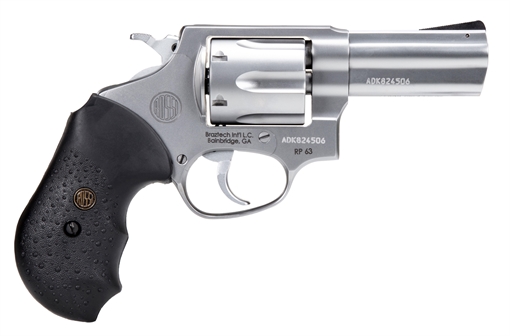 Picture of Rossi 2RP639 RP63 Small Frame 357 Mag 6 Shot, 3" Satin Stainless Steel Barrel, Cylinder & Frame, Black Textured Rubber Grip, Hammer Block Safety, Exposed Hammer 2-RP639