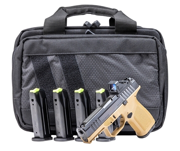 Picture of Rost Martin RM1C *CA Compliant 9mm Luger 10+1 4" Black Steel Barrel, Black Tenifer Optic Ready/Serrated Steel Slide, Flat Dark Earth Polymer Frame w/Picatinny Rail, Textured Grip RM1CFDEOSP10CA