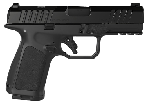 Picture of Rost Martin RM1C 9mm Luger 15+1 4" Black Match Grade Barrel, Black Tenifer Optic Ready/Serrated Steel Slide, Black Polymer Frame w/Picatinny Rail, Textured Grip, Ambidextrous RM1CBLKOSP15