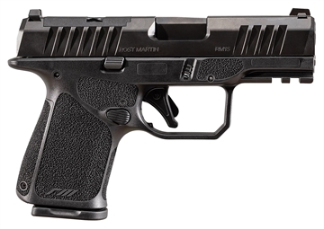Picture of Rost Martin RM1S, Striker Fired, Semi-automatic, Polymer Frame Pistol, Sub-Compact, 9MM, 3.6" Barrel, Nitrocarburized Finish, Black, Front White Dot Sight, Black Serrated Rear Sight, Optics Ready, Ambidextrous, 2 Magazines, (1)-15 Round and (1)-12 Round, Includes RMR Mounting Plate RM1SBLKOSP