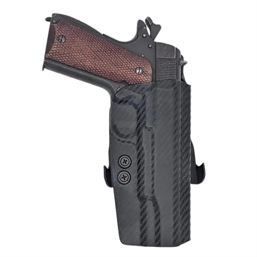 Picture of Rounded Gear Paddle Holster OWB Black Carbon Fiber Kydex Fits 1911 5" Right Hand CEX19115NRCFRHOWBPDL