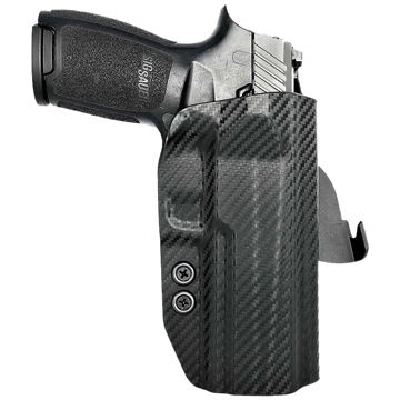 Picture of Rounded Gear Paddle Holster OWB Black Carbon Fiber Kydex Fits Sig Sauer P320 Right Hand SSRP320FSCFRHOWBPDL