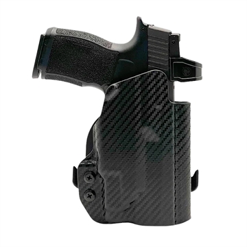 Picture of Rounded Gear Paddle Holster OWB Black Carbon Fiber Kydex Fits Sig P365 Right Hand SSRP365TLR7CFRHOWBPDL