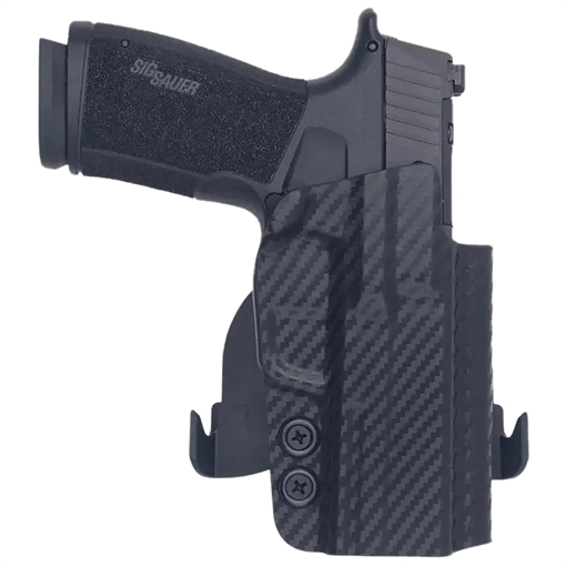 Picture of Rounded Gear Paddle Holster OWB Black Carbon Fiber Kydex Fits Sig Sauer P365 X-Macro Right Hand SSRP365XMACROCFRHOW