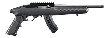 Picture of Ruger 22 Charger, Pistol, Semi-automatic, 22LR, 10" Barrel, Threaded Barrel, Alloy Steel, Matte Finish, Black, Polymer Pistol Grip, Black Polymer Stock, Picatinny Rail Installed, 15 Rounds, Includes Adjustable Bipod 04923