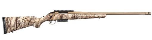 Picture of Ruger American Full Size 7mm PRC 3+1 24" Burnt Bronze Cerakote Threaded Barrel, Burnt Bronze Cerakote Picatinny Rail Steel Receiver, GoWild Camo I-M Brush Fixed Synthetic Stock, Right Hand 36948