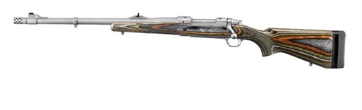 Picture of Ruger Guide Gun Left-Handed, Bolt-Action Rifle, 375 Ruger, 20" Barrel, Hawkeye Matte Finish, Stainless Steel, Green Mountain Laminate Stock, Adjustable Rear & Bead Front Sight, 3Rd, Includes Scope Rings 7366769 47124