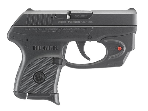 Picture of Ruger LCP, Double Action Only, Semi-automatic, Polymer Frame Pistol, Sub-Compact, 380 ACP, 2.75" Barrel, Blued Finish, Integral Fixed Sights, 6 Rounds, 1 Magazine, Viridian E-Series Laser 03752