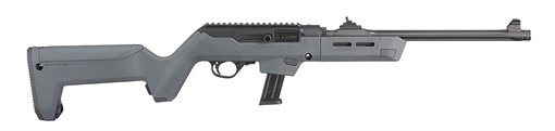 Picture of Ruger PC Carbine Magpul Backpacker, Semi-automatic Rifle, 9MM, 16.12" Fluted Barrel, Black Oxide Finish, Black, Stealth Gray Magpul Backpacker Stock, Adjustable Ghost Ring Rear Sight, Blade Front Sight, 10 Rounds, 1 Magazine 19135