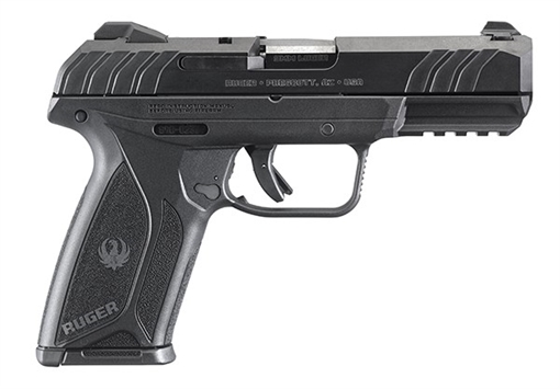 Picture of Ruger Security-9, Single Action Only, Semi-automatic, Polymer Frame Pistol, Full Size, 9MM, 4" Barrel, Black Oxide Finish, 3 Dot Drift-Adjustable Sights, Manual Safety and Integrated Trigger Safety, 15 Rounds, 2 Magazines, Right Hand 03810
