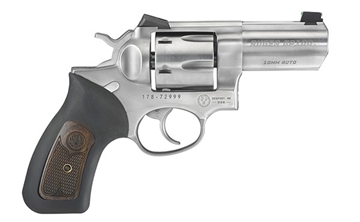 Picture of Ruger GP100, Wiley Clapp, TALO Edition, Double/Single Action, Revolver, 10MM, 3" Barrel, Steel, Matte Finish, Silver, Rubber Grips with Wood Inlay, Fiber Optic Front and Fixed Rear Novak Sights, 6 Rounds 01780