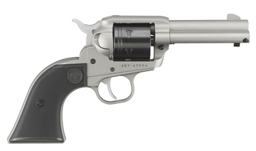 Picture of Ruger Wrangler, Single Action Only, Revolver, 22LR, 3.75" Barrel, Aluminum Alloy Frame, Cerakote Finish, Silver, Black Synthetic Grips, Integral Notch Rear Sight/Blade Front Sight, Transfer Bar Safety, 6 Rounds 02053