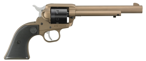 Picture of Ruger Wrangler, Single Action Only, Revolver, 22LR, 6.5" Barrel, Aluminum Alloy, Cerakote Finish, Burnt Bronze, Checkered Synthetic Grips, Integral Notch Rear Sight/Blade Front Sight, Transfer Bar Safety, 6 Rounds 02038