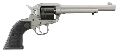 Picture of Ruger Wrangler, Single Action Only, Revolver, 22LR, 6.5" Barrel, Aluminum Alloy, Cerakote Finish, Silver, Checkered Synthetic Grips, Integral Notch Rear Sight/Blade Front Sight, Transfer Bar Safety, 6 Rounds 02037