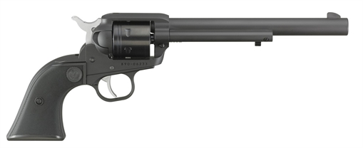 Picture of Ruger Wrangler, Single Action Only, Revolver, 22LR, 7.5"Barrel, Aluminum Alloy, Cerakote Finish, Black, Checkered Synthetic Grips, Integral Notch Rear Sight/Blade Front Sight, Transfer Bar Safety, 6 Rounds 02043