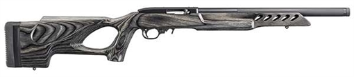 Picture of Ruger 10/22 Target 22 LR 10+1 16.13" Threaded Satin Blued Alloy Steel Barrel With Aluminum Alloy Sleeve, Black Laminate Thumbhole Stock, Cross-Bolt Manual Safety 21186