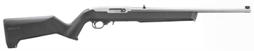 Picture of Ruger 10/22, Semi-automatic Rifle, 22 LR, 18.5" Cold Hammer Forged Barrel, Satin Finish, Silver, Black Magpul MOE X-22 Stock, Adjustable Rear Sight, Gold Bead Front Sight, 10 Rounds, 1 Magazine 31224