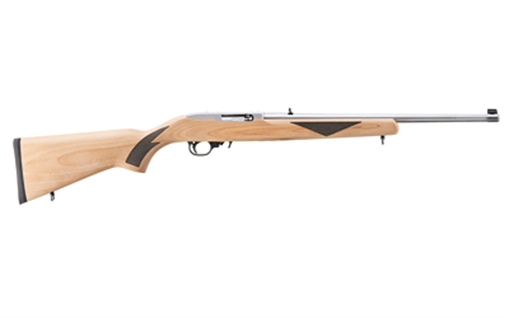 Picture of Ruger 10/22 Sporter, 75th Anniversary, Semi-Automatic Rifle, 22 LR, 18.5" Barrel, Clear Satin Finish, Alloy Steel, Natural Finish Hardwood Stock with Laser Checkering, Adjustable Rear & Gold Bead Front Sight, 10 Rounds, 1 Magazine 41275